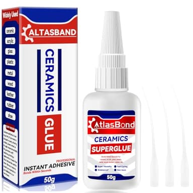 Ceramic Glue, Best Super Clear Glue for Porcelain, Pottery and China Repair, Food Safe Adhesive Kit for Mugs and Dishes, Also Effortlessly Bonds Wood, Glass, Plastic, Shoe, Crafts DIY and More