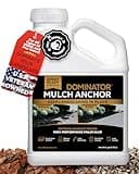 DOMINATOR Mulch Anchor 1 Gallon - Mulch Glue and Pea Gravel Stabilizer, Ready to Use Spray, Lasts up to 2 Years, Fast-Dry, Non-Toxic, Strong Mulch Glue for Landscapes