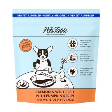 The Pets Table Salmon & Whitefish with Pumpkin Grain Free Air Dried Dog Food, 1 lb / 16 oz Bag
