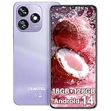 OUKITEL C51 Unlocked Cell Phone - 18GB+128GB/SD 1TB Android 14 Phones, 6.8" HD+ Screen, 5150mAh Battery Mobile Phones, 13MP+5MP Camera, Three Slots, Face ID/Fingerprint, GPS, OTG, T-Mobile, Purple