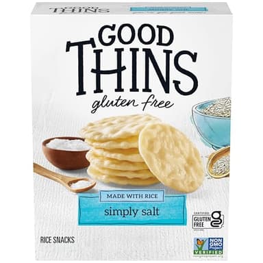 GOOD THINS Simply Salt Rice Snacks Gluten Free Crackers, Snack Crackers, 3.5 oz