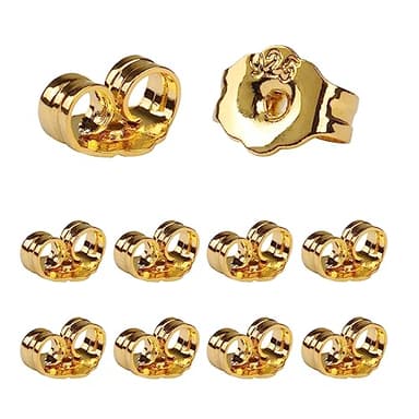 14K Gold Earring Backs Replacements - Hypoallergenic Earring Backs for Studs, Secure Ear Locking for Stud Earrings Ear Nut for Posts, 10Pcs/5 Pair