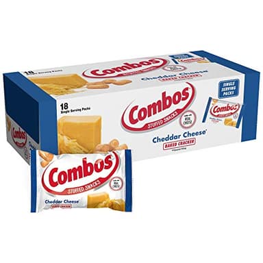 COMBOS Cheese Snacks - Cheddar Cheese Snack Bags 1.8 Ounce, Pack of 18, Baked Cracker Snack COMBOS Bulk Box