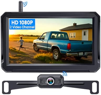 Wireless Backup Camera for Trucks: 5 Inch 1080P HD Display, Backup Camera for Car,Truck, IP69K Waterproof, Night Vision, Dual-Camera Support, DIY Installation, Customizable Parking Lines Befumly H21