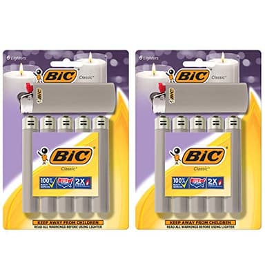 BIC Classic Maxi Pocket Lighter, Gray, 12-Pack (Packaging May Vary)