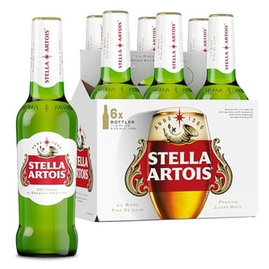 Stella Artois Lager, 6 Pack Beer - 11.2 FL OZ Bottles
