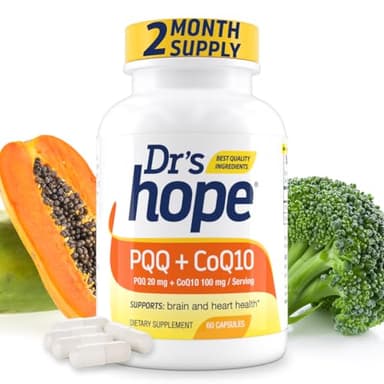 Dr’s Hope CoQ10 100mg + PQQ Supplement 20mg - Coenzyme Q10 with PQQ to Support Heart & Brain Health - Made in USA Backed by 30+ Years of Trust - GMP Certified & Non-GMO - 2 Month Supply