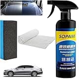 Sopami Car Coating Spray,Sopami Quick Effect Coating Agent,Sopami Quickly Coat Car Wax,Sopami Car Scratch Wax Polish Spray Waterless Wash,Sopami Oil Film Emulsion Glass Cleaner (1PC+Sponge+Cloth)