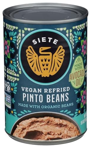 Siete Vegan Refried Pinto Beans | Grain Free | Dairy Free | Gluten Free | Soy Free | Non GMO | 16oz Can