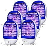 6 Pack Plug in Bug Zappers Indoor Flying Insect Trap, Electronic Mosquito Zappers Gnat Traps with LED Light for Patio, Bedroom, Kitchen, Office