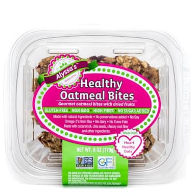 Alyssa’s Oatmeal Bites ⎸ Gluten Free Cookies, Healthy Snacks from The Bakery ⎸ Sugar Free Soft Cookies, Low Carb, Keto Protein Snacks ⎸ Gluten Free Snacks for Kids ⎸ 8 Cookies per Box, 1 Pack