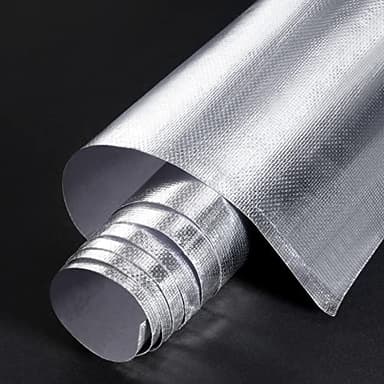 BBTO Heat Reflective Sheet Adhesive Backed Aluminized Fiberglass Heat Shield Tape Protection Barrier Heat Shield Resistant Material for Hose and Auto Use Heat Insulation Sheet(Silver, 48 x 71 Inch)