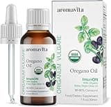 AROMAVITA ImunON Greek Oregano Oil Organic Liquid Drops with 86-90% Carvacrol - for Immune and Digestive Support - Plant-Based, Herbal Supplement - Vegan, Non GMO, Gluten Free, 1fl.oz/30ml