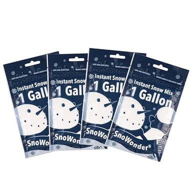 SnoWonder Instant Snow Fake Artificial Snow, Also Great for Making Cloud Slime - Mix Makes 4 Gallons of Fake Snow
