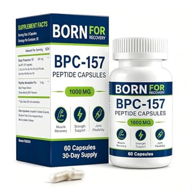 FSSGXX BPC 157 Capsules 1000mcg, Peptide Supplement for Men & Women, Supports Recovery & Performance, Non-GMO, 60 Capsules