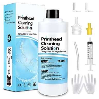 Printhead Cleaning Kit Inkjet Printer 250mL, Printer Cleaning Kit for Epson Ecotank, Print Head Cleaner Solution for HP Printhead, Print Head Cleaner for Canon G3070 G3020 Print Head Cleaner Solution