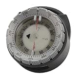 Alomejor 50M Underwater Diving Compass Luminous Magnetic Pipe Clamp Compass Diving Water Sports for Underwater Use (Gray)
