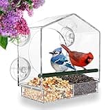 Mrcrafts Window Bird Feeder for Outside with Strong Suction Cups, Fits for Cardinals, Finches, Chickadees etc.