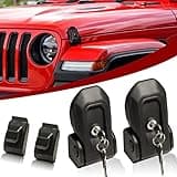 Buling Wrangler Factory Locking Hood Latches with Keys Compatible with Jeep Wrangler JL JLU 2018-2023 & Jeep Gladiator JT 2020-2023 (Matte Black)