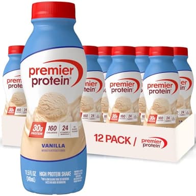 Premier Protein Shake, Vanilla, 30g Protein, No Added Sugar, 24 Vitamins & Minerals to Support Immune Health, 11.5 fl oz, 12 Pack
