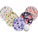 Flower Dexcom G7 Over Patches, Amolyfe 10-Pack Dexcom G7 & Stelo Adhesive Patches Waterproof Bump-Proof with Hard Cap, Breathable Medical Overpatch, 10-Day CGM Protection (P.Flower)