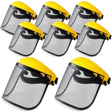 Amylove 2 Pcs Safety Face Shield with Mesh Weed Whacking Face Shield Masks Chainsaw Gardening Weed Mover Protection (Yellow)