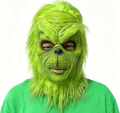 casapre Christmas Costume Mask Cosplay Adult The Green Monster Mask Christmas Holiday Party Costume Mask (Green Mask)