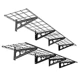 FLEXIMOUNTS 12-inch-by-72-inch Wall Shelf Garage Storage Rack Wall Mounted Floating Shelves,1x6ft ,Black, 2-Pack