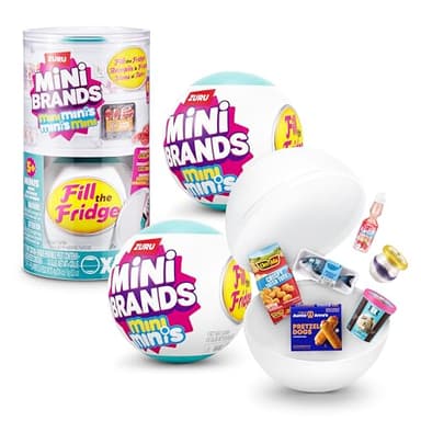 Mini Brands Fill The Fridge Mini Minis Series 1 by ZURU, Collectible Miniature Toy, (2 Capsules)