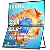 InnoView 23.8" FHD 100Hz 100% sRGB Dual Monitor 315°Adjustable Monitor Extendrer for Windows Mac w/HDMI Type-C Work Gaming Office Triple Monitors