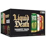 Liquid Death Soda-Flavored Sparkling Water Variety 12-Pack (19.2oz Cans) (Severed Lime, Mango Chainsaw, Convicted Melon, Cherry Obituary)