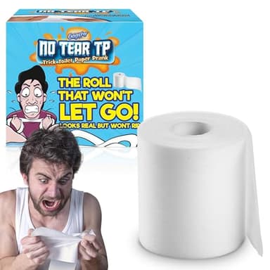 Gagster No Tear Toilet Paper – Practical Joke Trick – Fake Unrippable TP Rolls, Looks Like Real Toilet Paper But Won’t Tear – Funny Gift for Adults & Kids