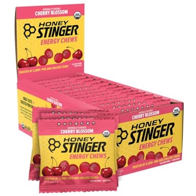 Honey Stinger Organic Cherry Blossom Energy Chew, Gluten Free & Caffeine Free, for Exercise, Running and Performance, Sports Nutrition for Home & Gym, Pre and Mid Workout, 21.6 Ounces (Pack of 12)