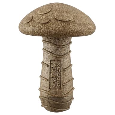Outward Hound Dogwood Mushroom Durable Dog Chew Toy, Peanut Butter Scent, Medium