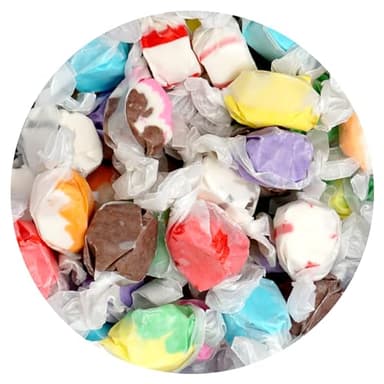 Salt Water Taffy Assorted Mix, 1 Pound Bulk Bag, 10 Assorted Flavors, Individually Wrapped Taffy Candy