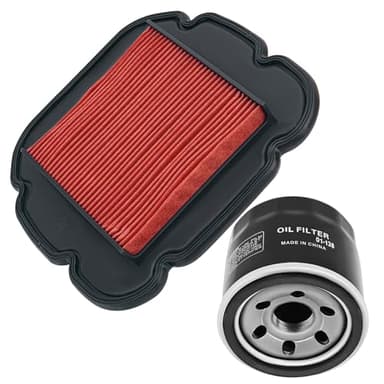 AWSZH 13780-27G10 Air Filter and 16510-03G00 Oil Filter Compatible with Kawasaki KLV1000 2004-2006//Suzuki DL650 V-Strom 2004-2016 //DL1000 V-Strom 2002-2015