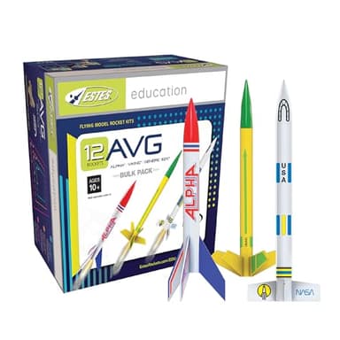Estes 1753 AVG Bulk Variety Pack of Rocket-Building Kits, Beginner and Intermediate Flying-Rocket-Model Kits for Ages 10+, Includes Viking, Alpha, and EX2 Rockets
