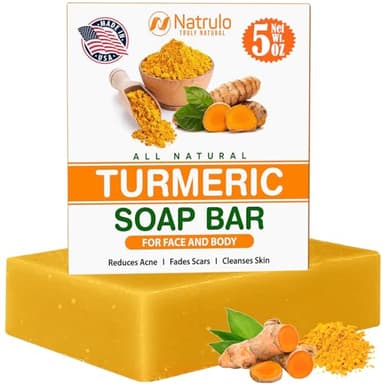 Natural Turmeric Soap Bar for Face & Body – Turmeric Skin Brightening Soap for Dark Spots, Uneven Skin Tone & Underarms – Exfoliating Face Wash Helps Improve Breakouts, & Cleanses Skin – 5oz Bath Bar