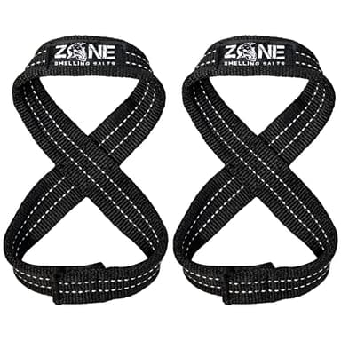 Zone Smelling Salts Figure 8 Straps for Deadlift, Strongman, Powerlifting Weight Lifting Straps for Men & Women (80 CM)
