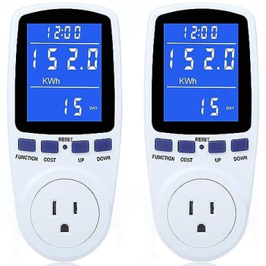 2 Pack Upgraded Watt Meter Power Meter Plug Home Electricity Usage Monitor, Electrical Usage Monitor Consumption, Energy Voltage Amps Kill Meter Tester with Backlight, 7 Modes Display