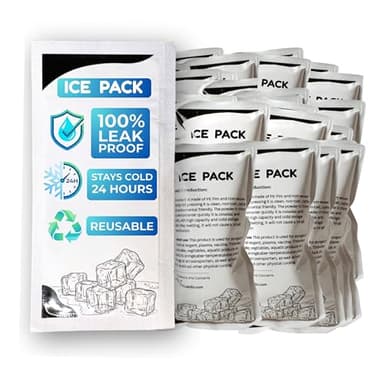 24+ Hour Dry Ice Packs for Shipping (50 Pack) – Hielo Seco – Long Lasting Ice Packs for Coolers & Styrofoam – Lunch Box Ice Packs – Cold Packs for Shipping
