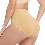 SHAPERIN Womens Butt Lifter Padded Panties High Waist Hip Enhancer Briefs Seamless Tummy Control Body Shaper Underwear (Medium,Nude)