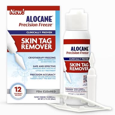 Alocane Precision Freeze, Skin Tag Remover, Cryotherapy Skin Tag Home Removal Kit, FDA-Cleared, Results in 1 Treatment, with 12 Precision-tip applicators
