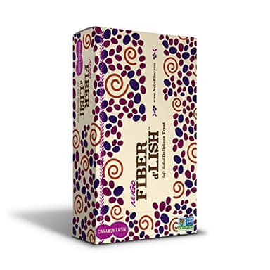 NuGo Fiber d'Lish Cinnamon Raisin, 12g High Fiber, Vegan, 150 Calories, 16 Count