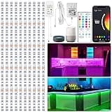 maylit 10 PCS Smart RGB Under Cabinet Lights Kit, Compatible with Alexa and Google Assistant, App and Remote Control, Music Sync Color Changing, Timer, Dimmable, for Cabinet, Counter, Shelf, Bookcase