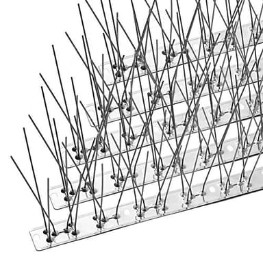 OFFO Bird Spikes with Stainless Steel Base, Durable Bird Spikes Arrow Pigeon Spikes Fence Kit for Keeping Small Bird, Crows and Woodpeckers Away, Covers 10.2 Feet(3.1m)
