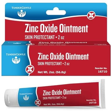 Zinc Oxide Ointment for Adults and Babies - 2 oz Diaper Rash Ointment - Skin Protectant for Diaper Rashes, Cuts, and Burns - 20% Zinc Oxide