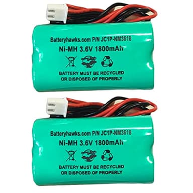Battery Hawk (2 Pack) Ni-MH AA1800mAh Solar Light 3.6V AA NIMH 1800 MAH 3.6v 1800mAh Ni-MH Battery Pack for Emergency/Exit Light 73904 LED Flashlight
