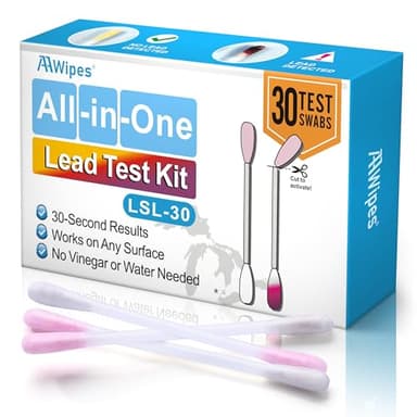 AAwipes Lead Test Kit All-in-1 30 Swabs Results in 30 Seconds at Home Lead Testing Kit for Paint Convenient Use No Vinegar or Water Needed