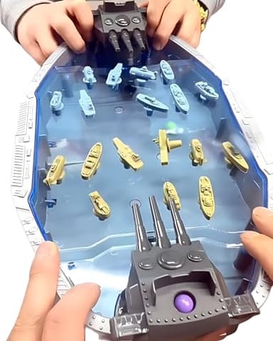 Trisquirrel Naval Battleships Shooting Game, Tabletop Warships Shot Game for 2 Players, Battle Competitive Toy for Age 6+, Fun for Family, Office, School